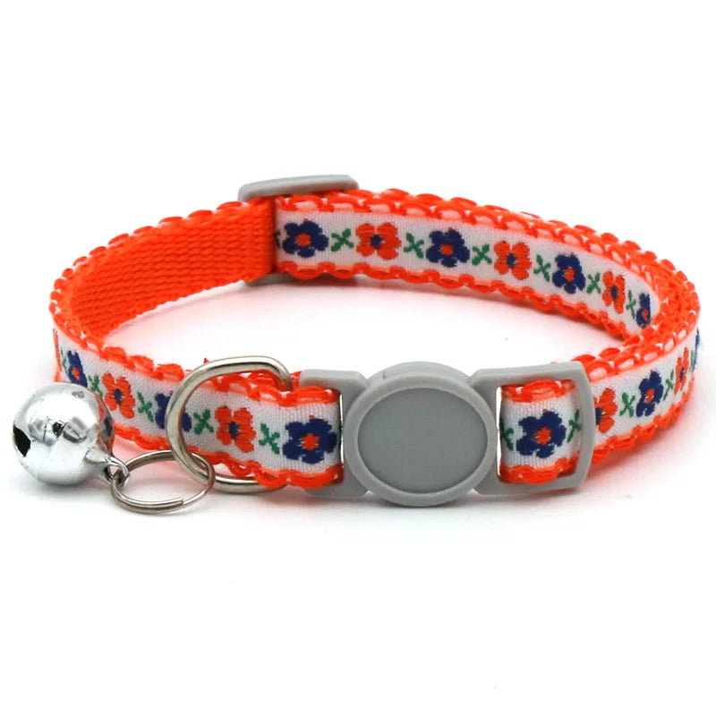 Exquisite Floral Embroidered Lace Cat Collars-Catonomy-Orange-Catonomy