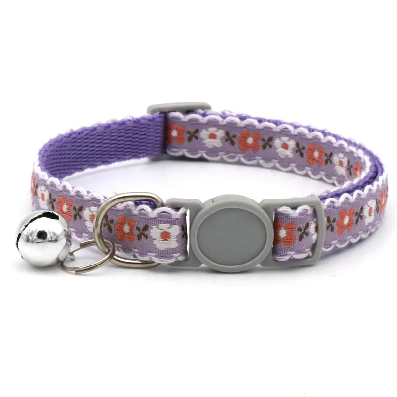 Exquisite Floral Embroidered Lace Cat Collars-Catonomy-Purple-Catonomy