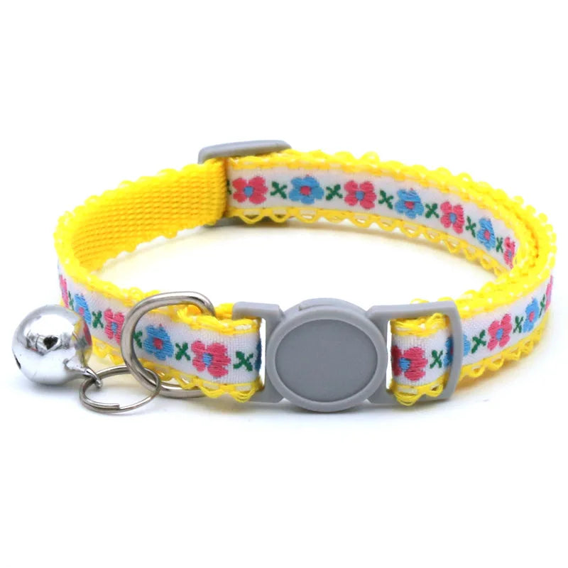 Exquisite Floral Embroidered Lace Cat Collars-Catonomy-Yellow-Catonomy
