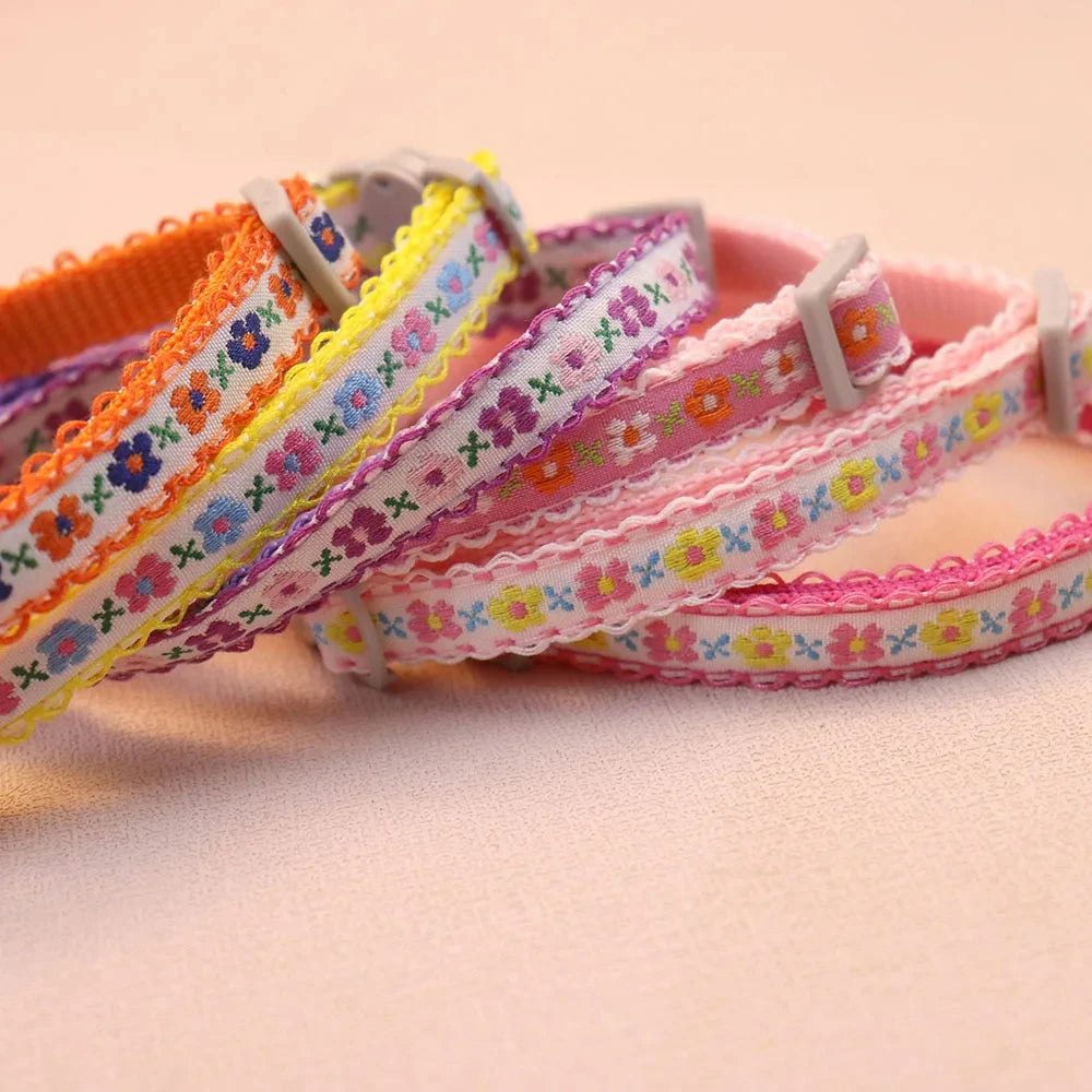 Exquisite Floral Embroidered Lace Cat Collars-Catonomy-Catonomy
