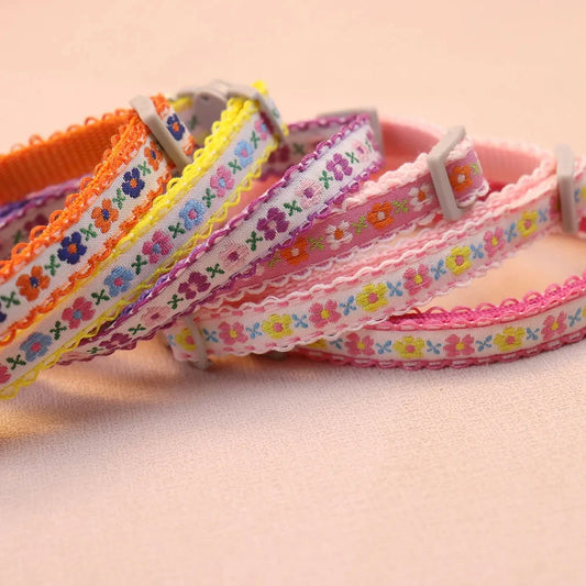Exquisite Floral Embroidered Lace Cat Collars-Catonomy-Catonomy