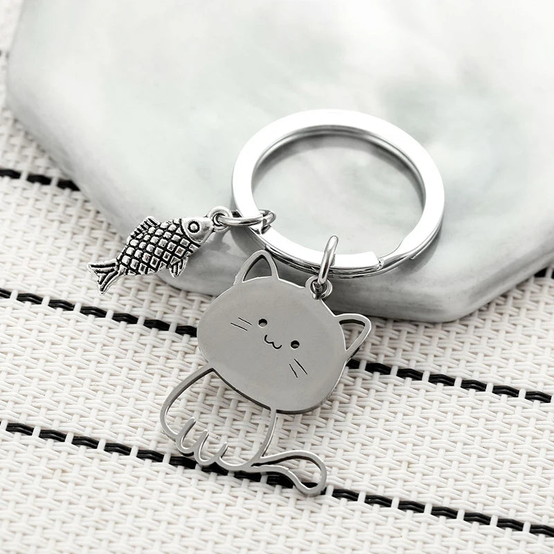 Catonomy Funny Cartoon Cat & Fish Keychain – Catonomy