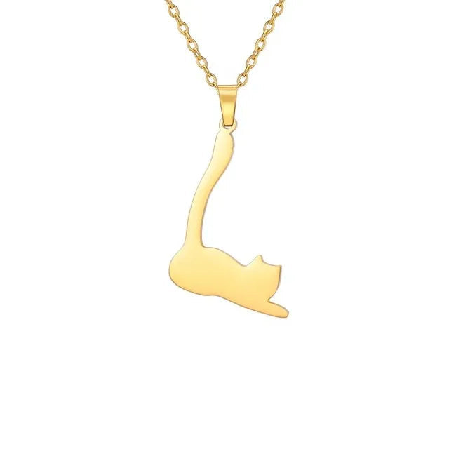Glittering Cute Kitten Pendant Necklace-Catonomy-Catonomy