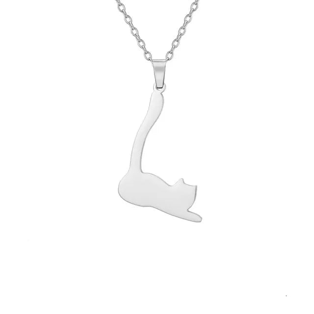 Glittering Cute Kitten Pendant Necklace-Catonomy-Catonomy