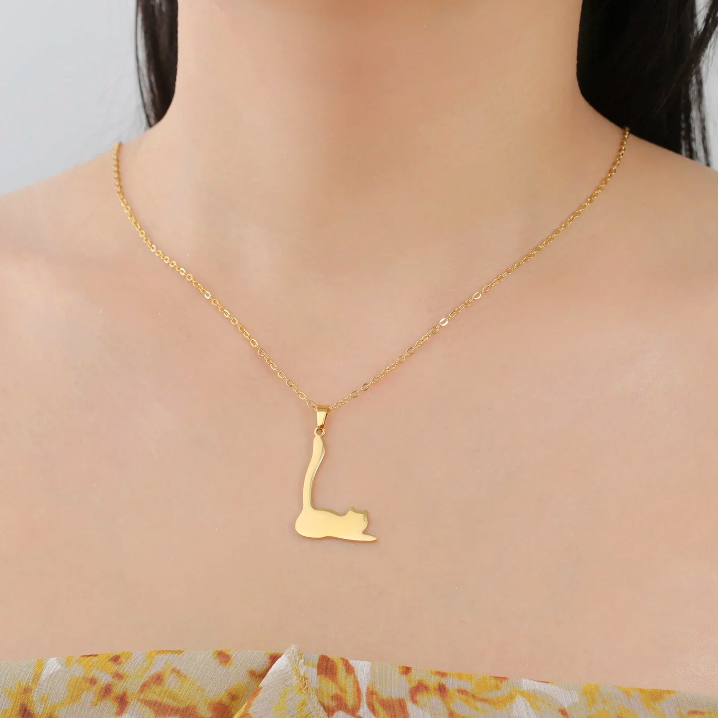 Glittering Cute Kitten Pendant Necklace-Catonomy-Catonomy