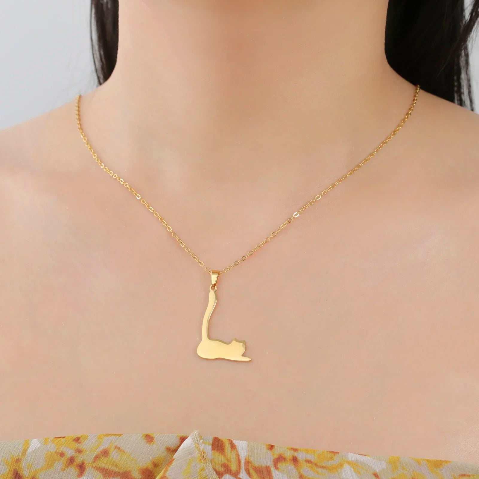 Glittering Cute Kitten Pendant Necklace-Catonomy-Catonomy