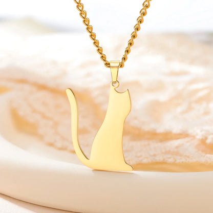 Glittering Cute Kitten Pendant Necklace-Catonomy-Style D-Golden-Catonomy