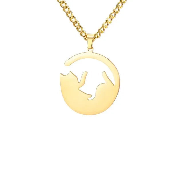 Glittering Cute Kitten Pendant Necklace-Catonomy-Style F-Golden-Catonomy