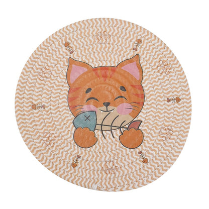 Insulated Bowl Pad & Coaster-Catonomy-Smiley Cat - Orange-12 cm-Catonomy