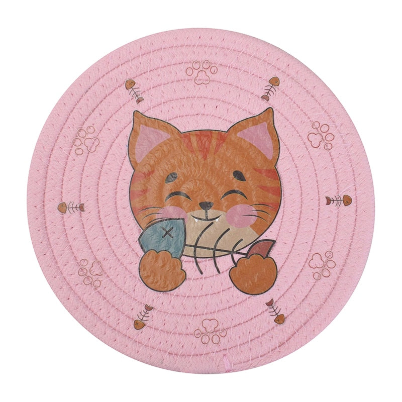 Insulated Bowl Pad & Coaster-Catonomy-Smiley Cat - Pink-12 cm-Catonomy