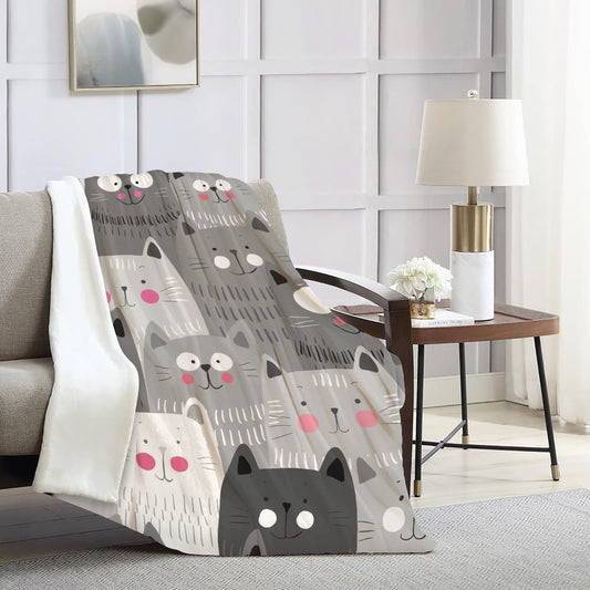 Lightweight Soft Fleece Flannel Throw Blanket for Cat Lovers-Catonomy-Catonomy