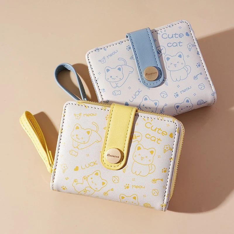 Playful happy Cat Card Holder And Wallet-Catonomy-Catonomy