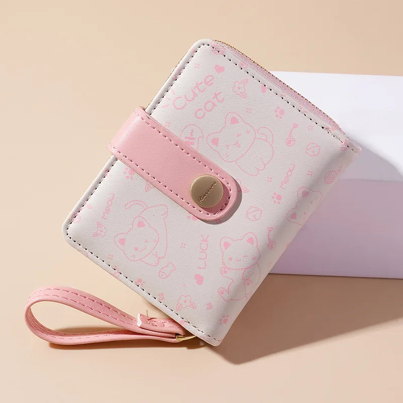 Playful happy Cat Card Holder And Wallet-Catonomy-Pink-Catonomy