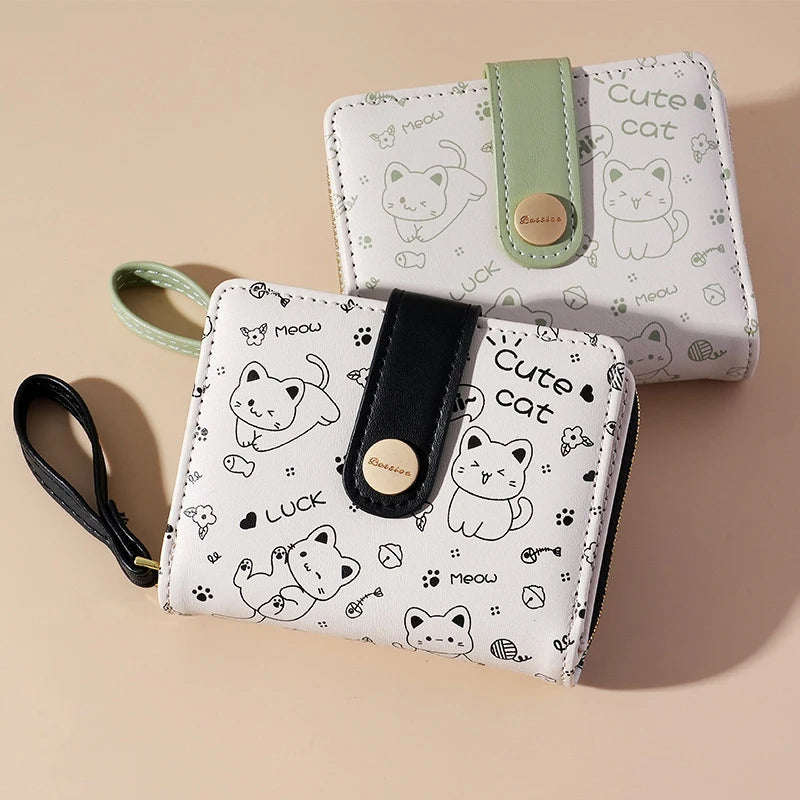 Playful happy Cat Card Holder And Wallet-Catonomy-Catonomy