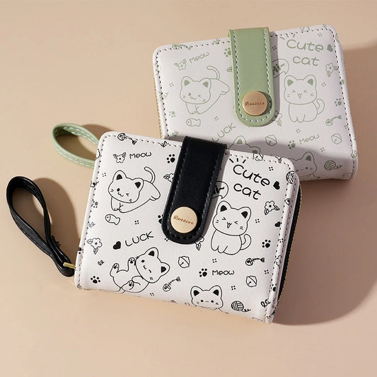 Playful happy Cat Card Holder And Wallet-Catonomy-Catonomy