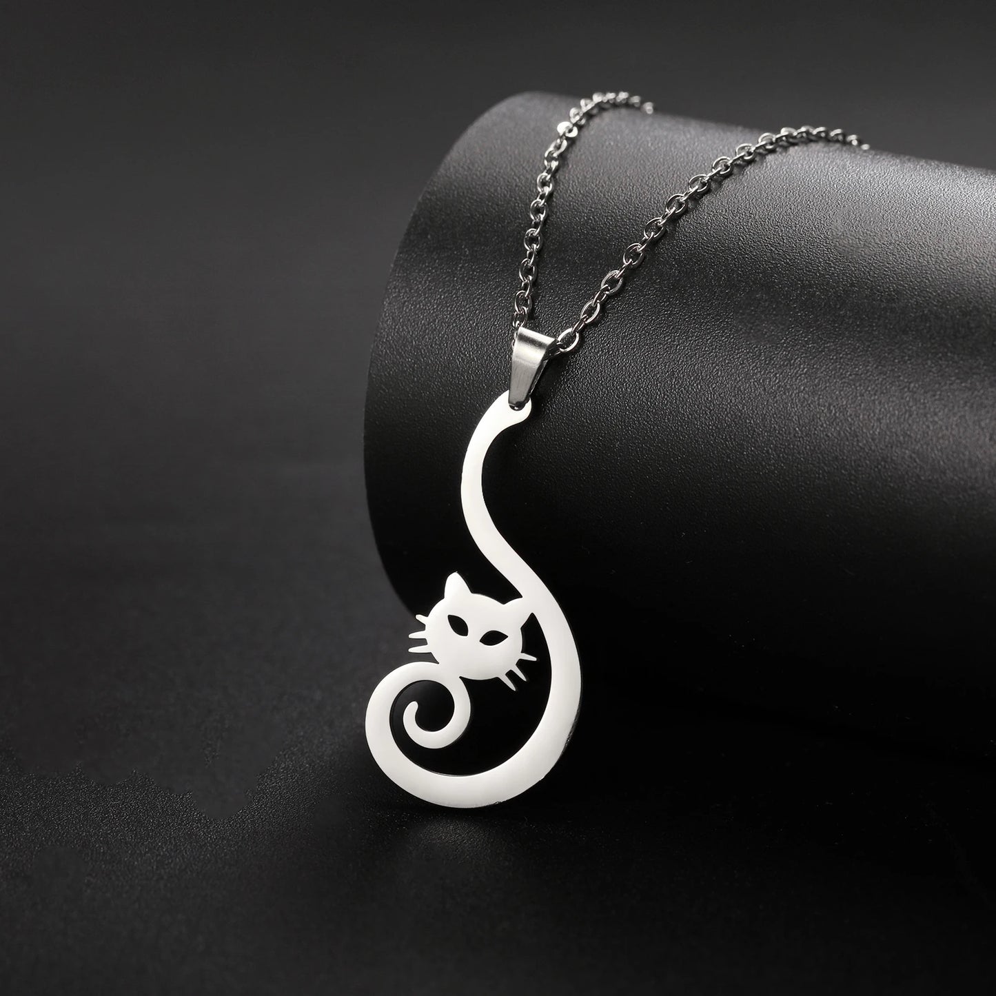 Sparkly Elegant Cat Pendant Necklace-Catonomy-Catonomy