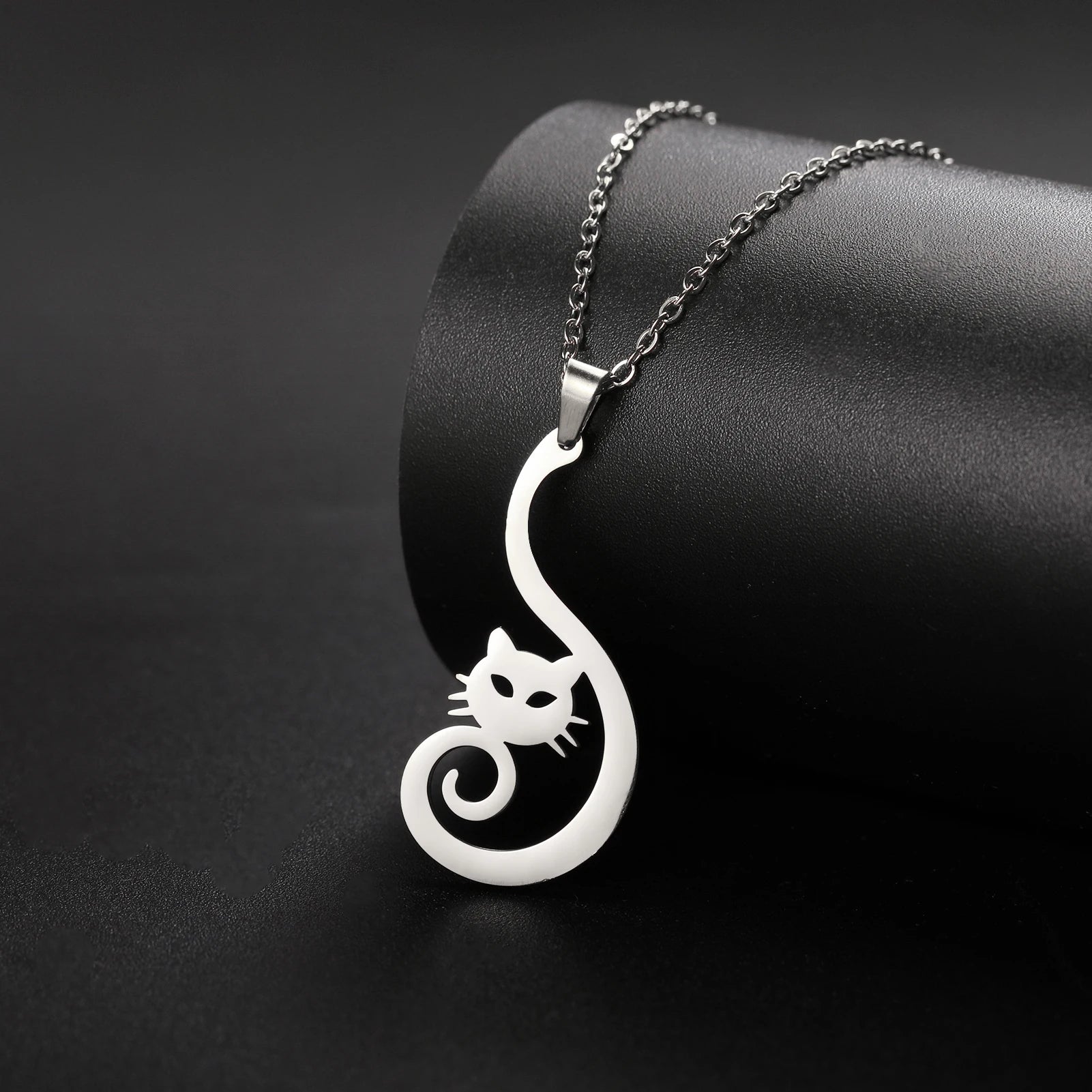 Sparkly Elegant Cat Pendant Necklace-Catonomy-Catonomy