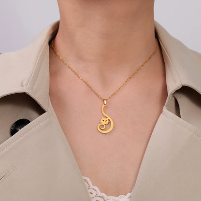 Sparkly Elegant Cat Pendant Necklace-Catonomy-Catonomy