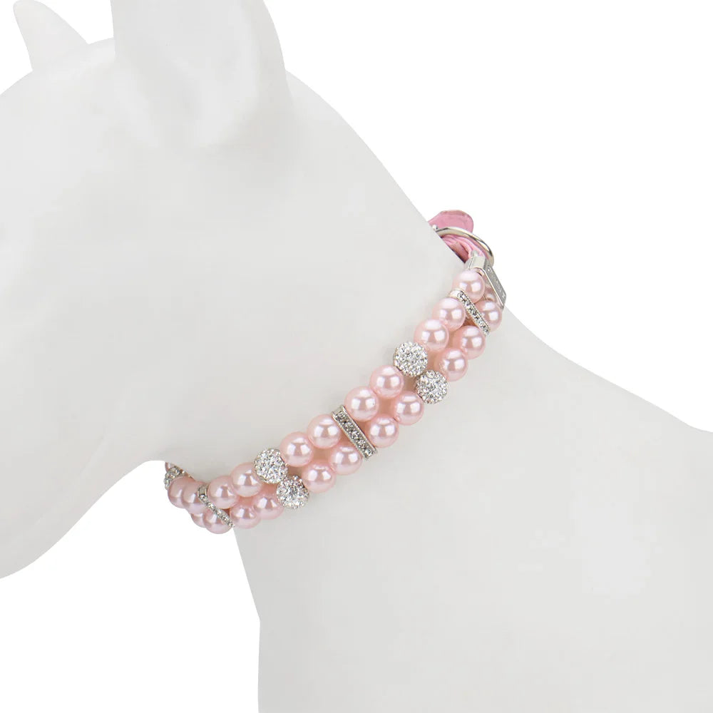 Sparkly Imitation Pearls Rhinestone Pet Collar-Catonomy-Catonomy