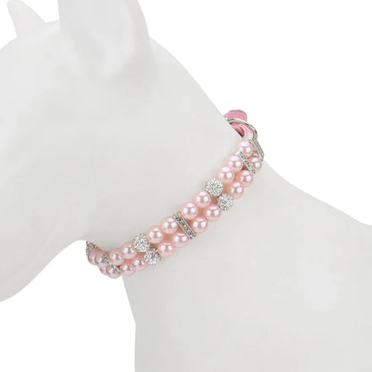 Sparkly Imitation Pearls Rhinestone Pet Collar-Catonomy-Catonomy
