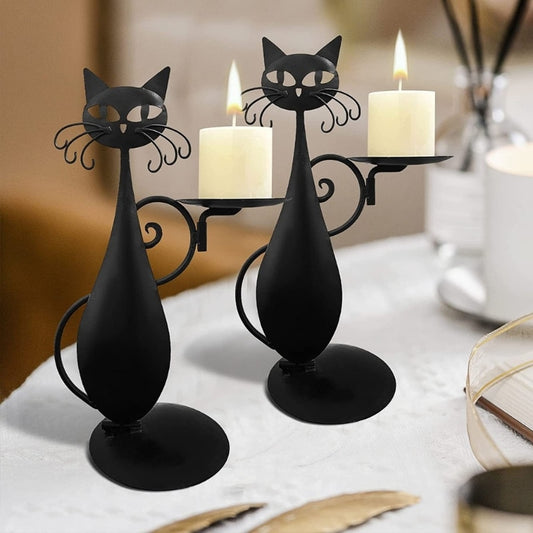 Black Cat Candle Holder-Catonomy-Catonomy