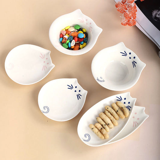 Cartoon Cat Ceramic Dish Plate & Bowl-Catonomy-Catonomy